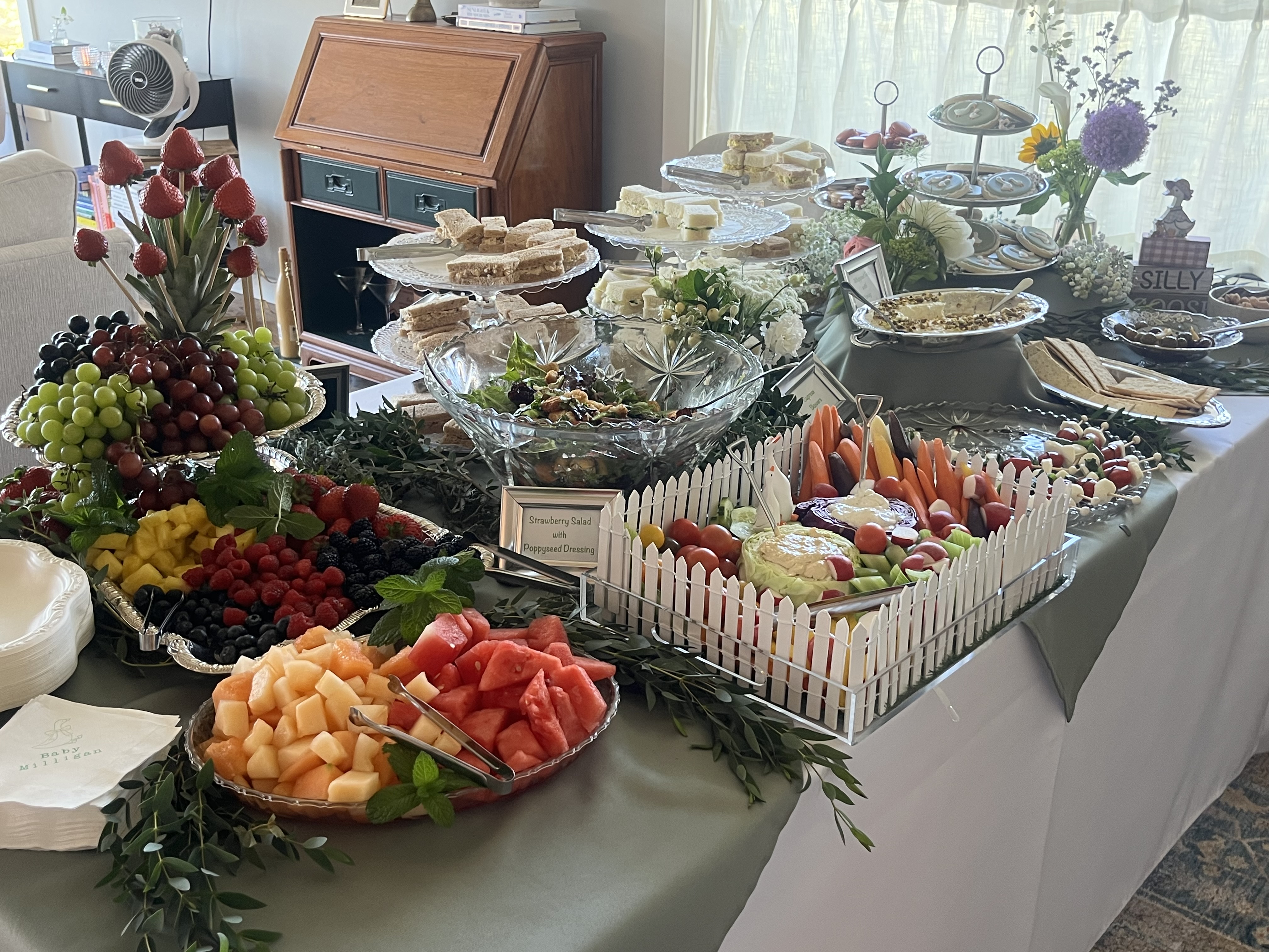 Baby shower styled display with beautiful details